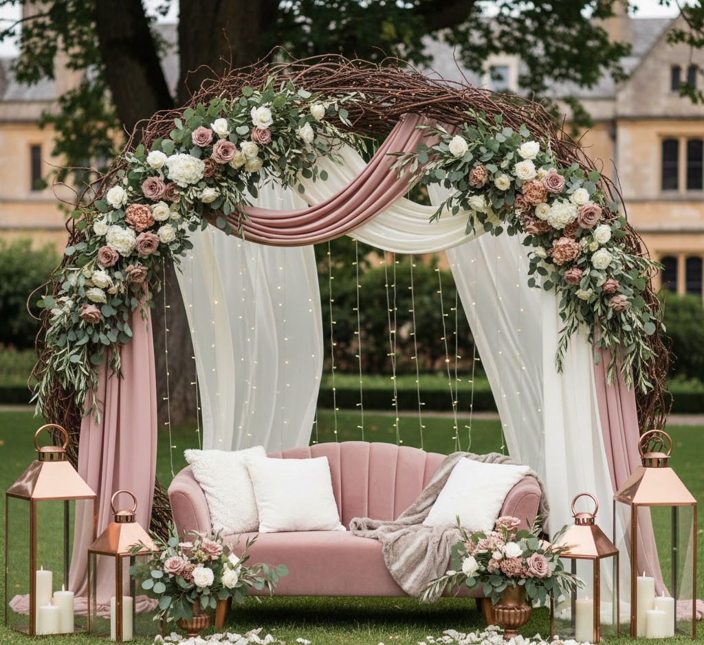 Romantisk bryllupsopsætning