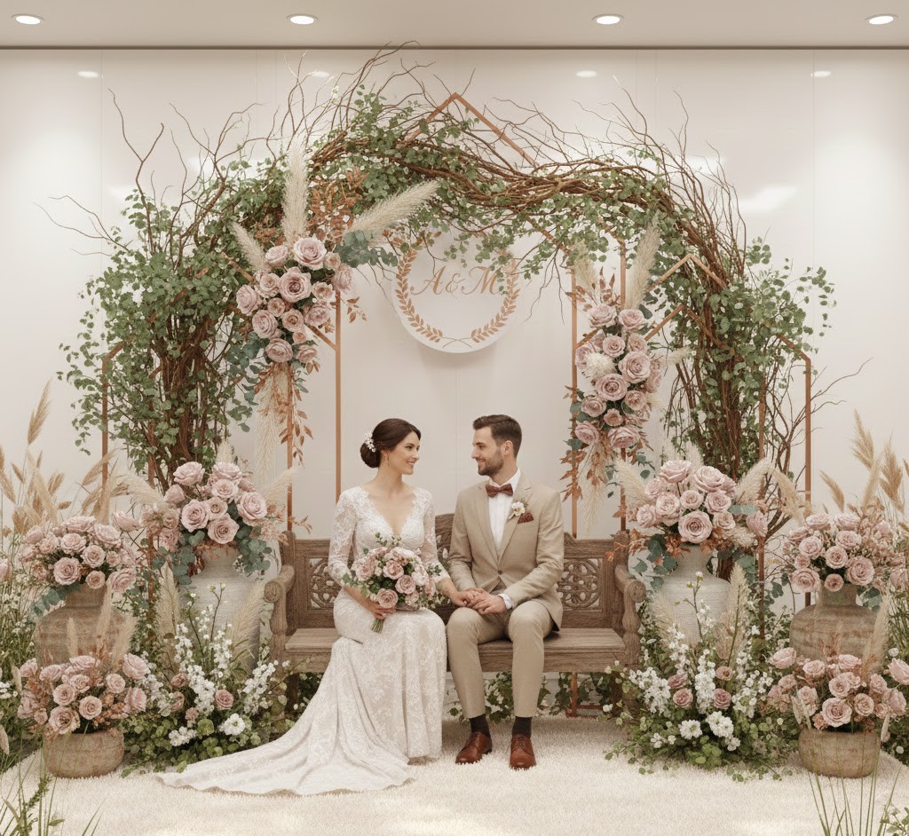 Naturlig bryllupsfotovæg