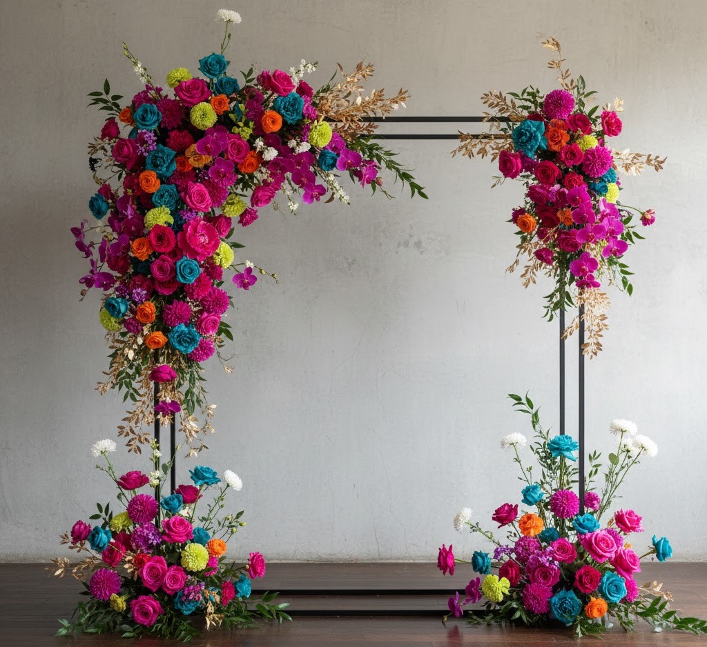 Moderne floral arch
