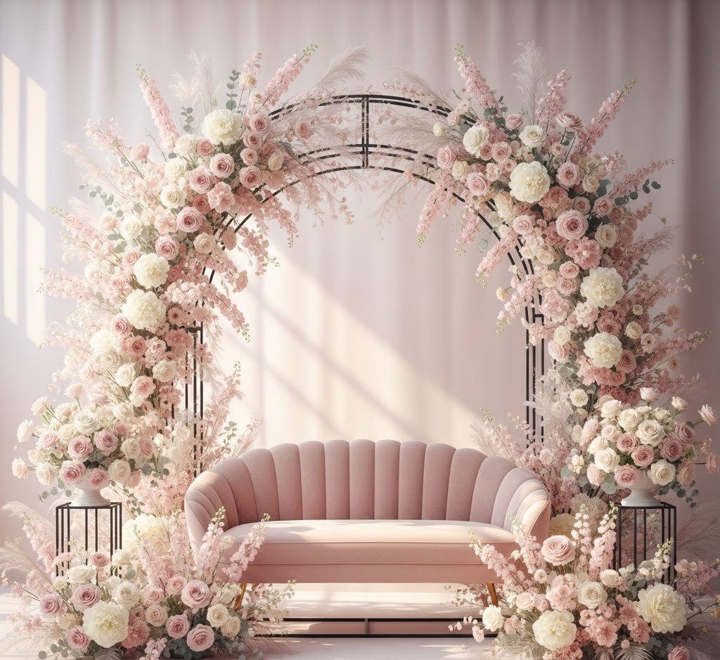 Romantisk floral arch